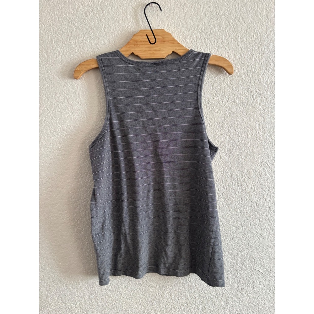 Zoo York Tank Top Small Gray White Striped Pocket Sleeveless Skater Shirt - Picture 2 of 4
